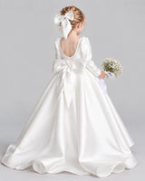 White Ball Gown Girls Formal Dress Back [Shared]