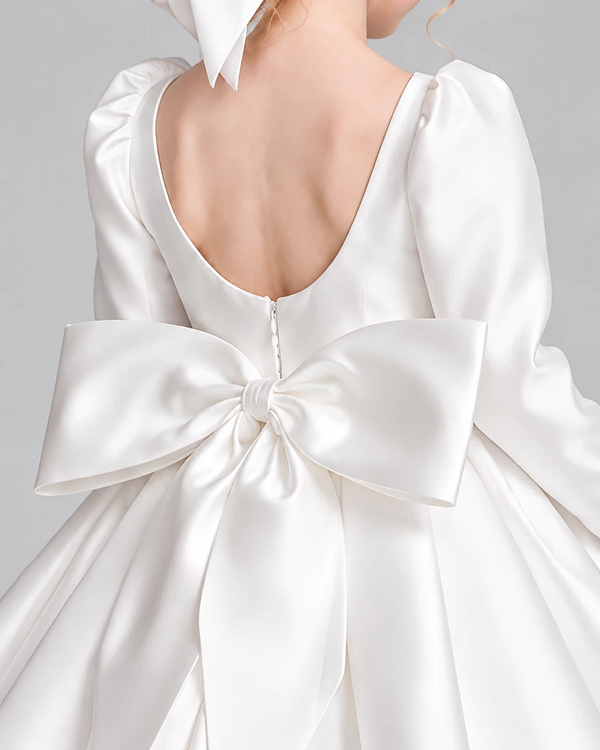 White Ball Gown Girls Formal Dress Back_Detail [Shared]