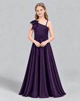 Grape A-line Junior Bridesmaid Dress Front