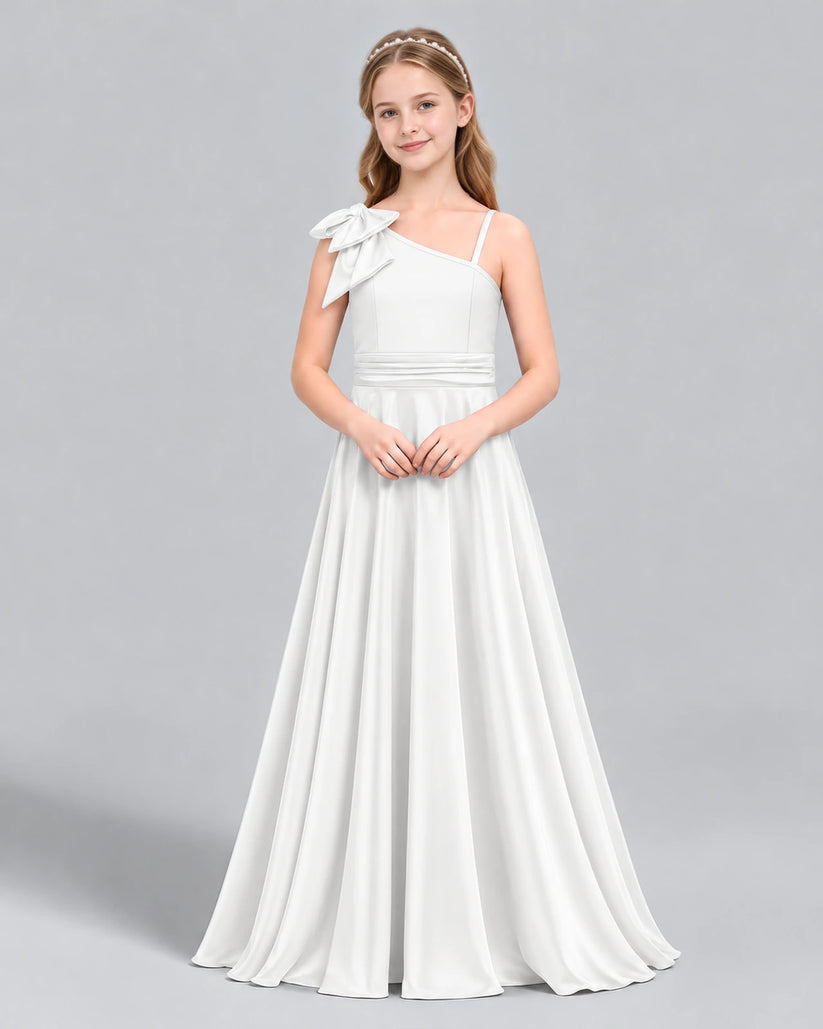 Ivory A-line Junior Bridesmaid Dress Front