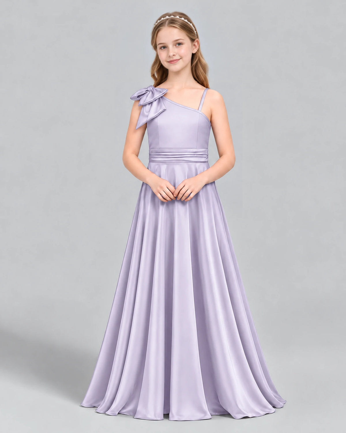 Lavender A-line Junior Bridesmaid Dress Front