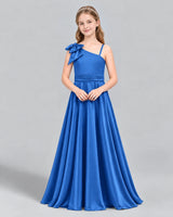 Royal Blue A-line Junior Bridesmaid Dress Front