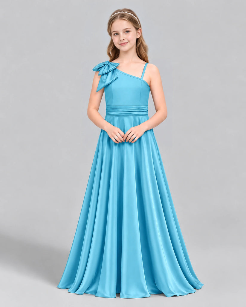 Sky Blue A-line Junior Bridesmaid Dress Front