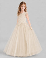 Champagne Ball Gown First Communion Dresses Front