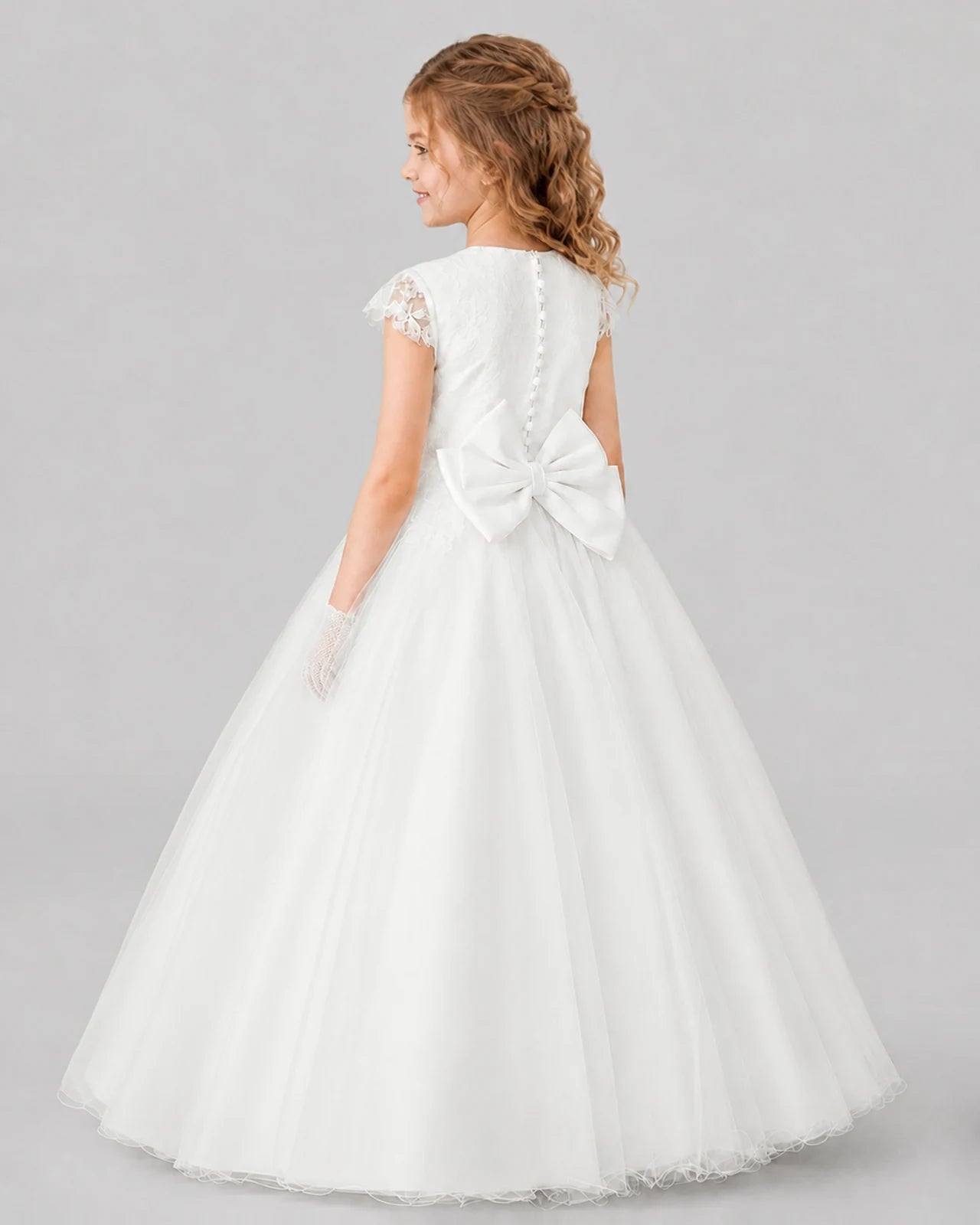 Ivory Ball Gown First Communion Dresses Back