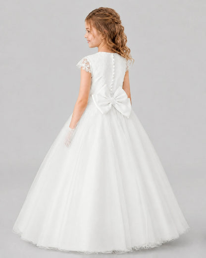 Ivory Ball Gown First Communion Dresses Back