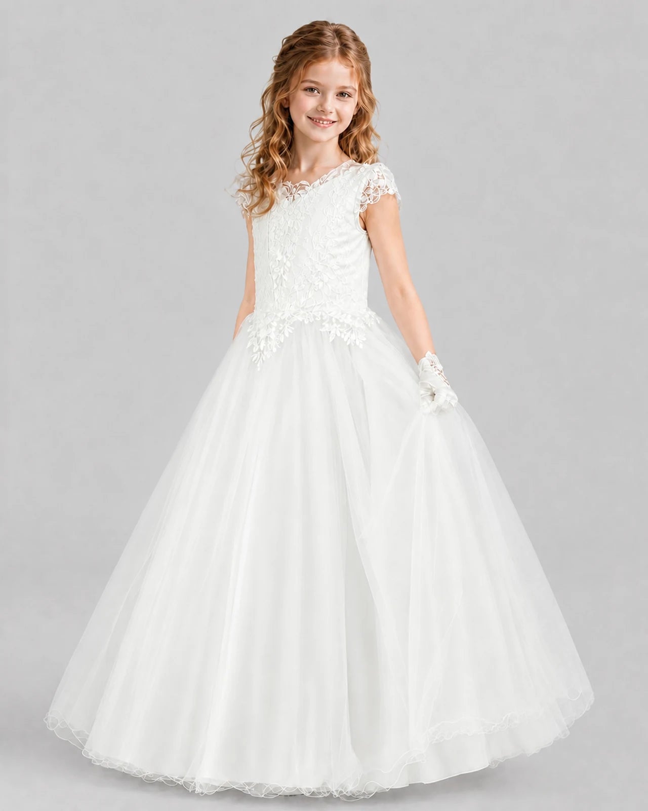 Ivory Ball Gown First Communion Dresses Front