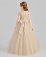 Champagne Ball Gown First Communion Dresses Back