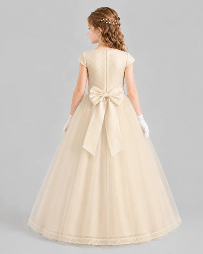 Champagne Ball Gown First Communion Dresses Back