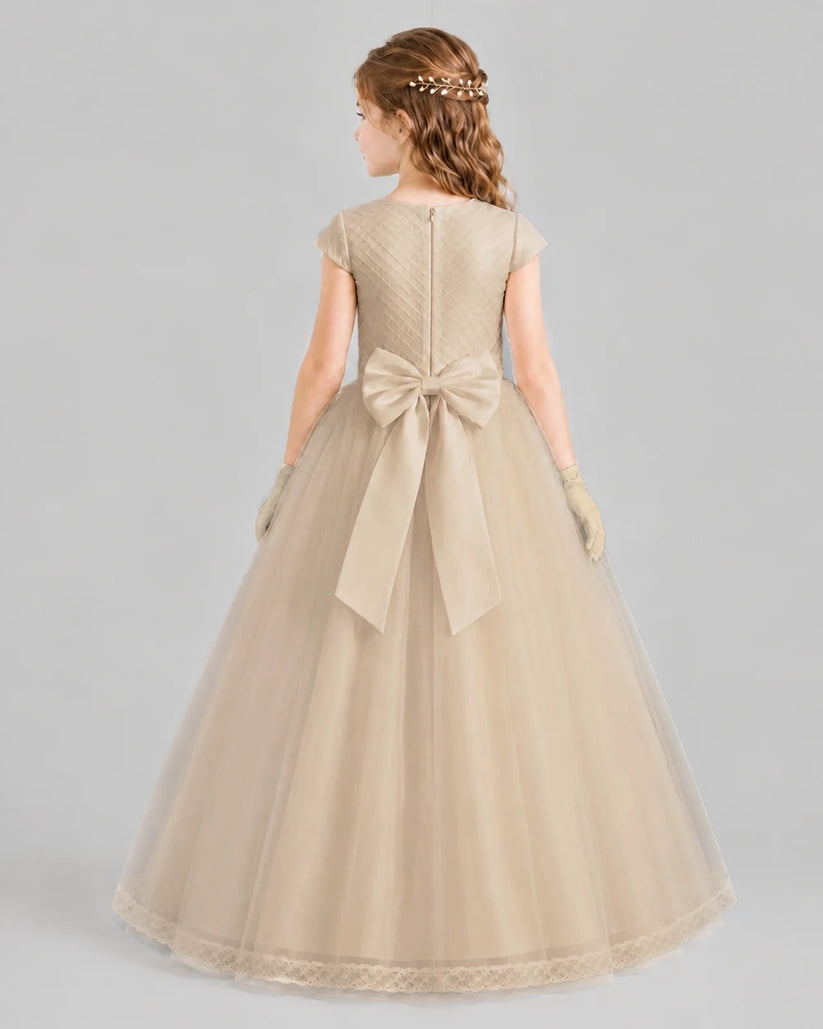 Champagne Ball Gown First Communion Dresses Back