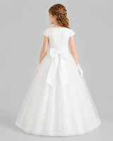 Ivory Ball Gown First Communion Dresses Back