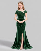 Emerald Green Mermaid Girls Formal Dress Front