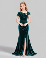 Peacock Mermaid Girls Formal Dress Front