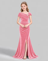 Pink Mermaid Girls Formal Dress Front