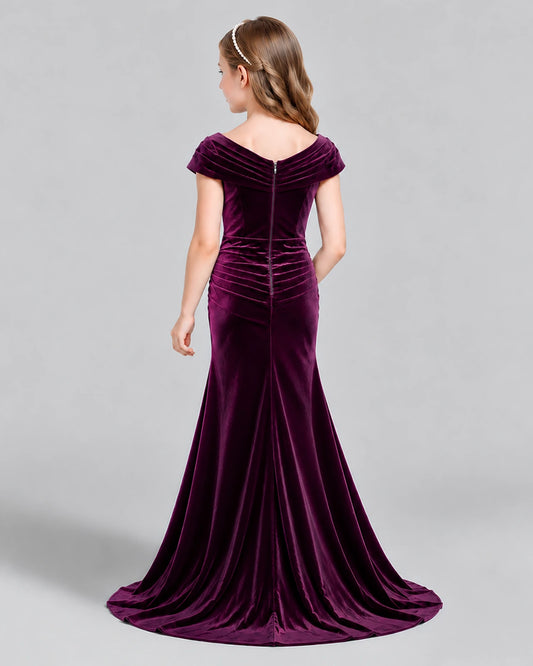 Purple Mermaid Girls Formal Dress Back [Shared]