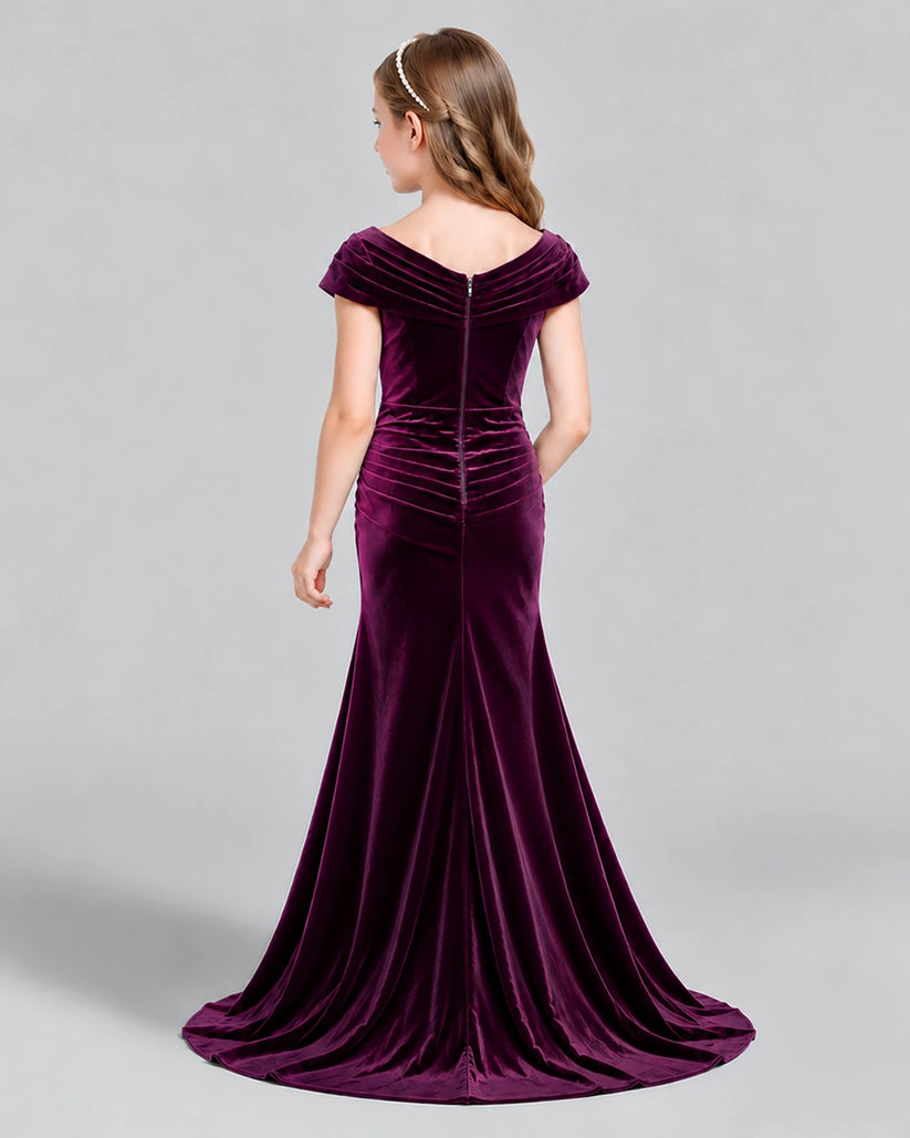 Purple Mermaid Girls Formal Dress Back [Shared]