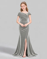 Silver Mermaid Girls Formal Dress Front