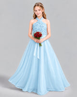 Baby Blue Ball Gown Girls Formal Dress Front