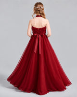 Burgundy Ball Gown Girls Formal Dress Back [Shared]