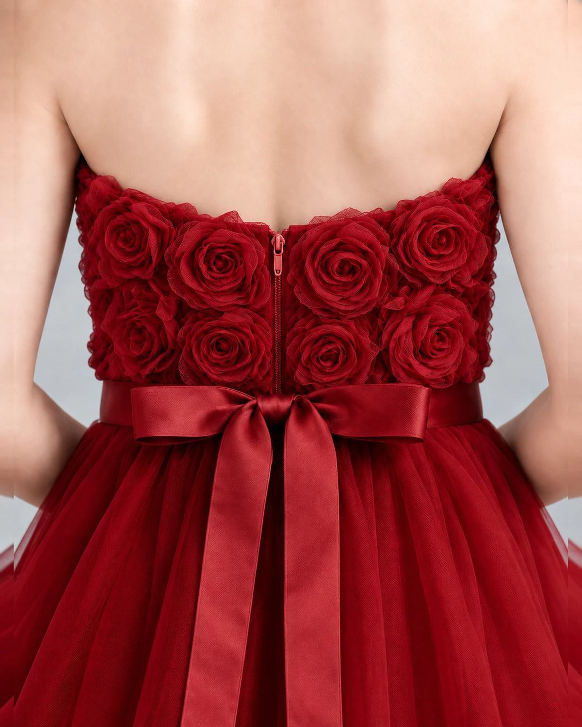 Burgundy Ball Gown Girls Formal Dress Back_Detail [Shared]