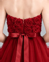 Burgundy Ball Gown Girls Formal Dress Back_Detail [Shared]