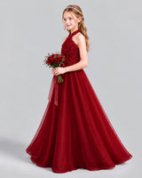 Burgundy Ball Gown Girls Formal Dress Side [Shared]