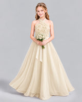 Champagne Ball Gown Girls Formal Dress Front