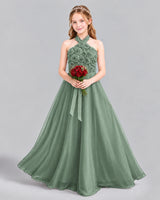 Eucalyptus Ball Gown Girls Formal Dress Front