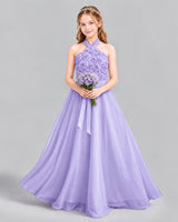 Lavender Ball Gown Girls Formal Dress Front
