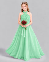 Mint Green Ball Gown Girls Formal Dress Front