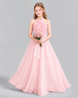 Pink Ball Gown Girls Formal Dress Front