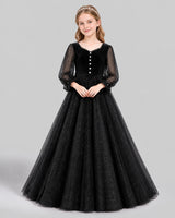 Black Ball Gown Girls Formal Dress Front