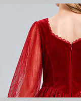 Burgundy Ball Gown Girls Formal Dress Back_Detail [Shared]