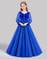 Royal Blue Ball Gown Girls Formal Dress Front