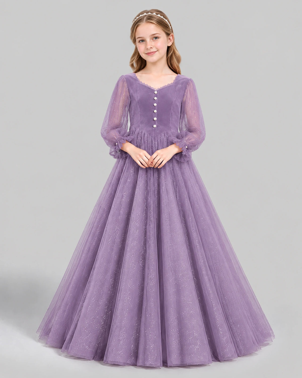 Wisteria Ball Gown Girls Formal Dress Front