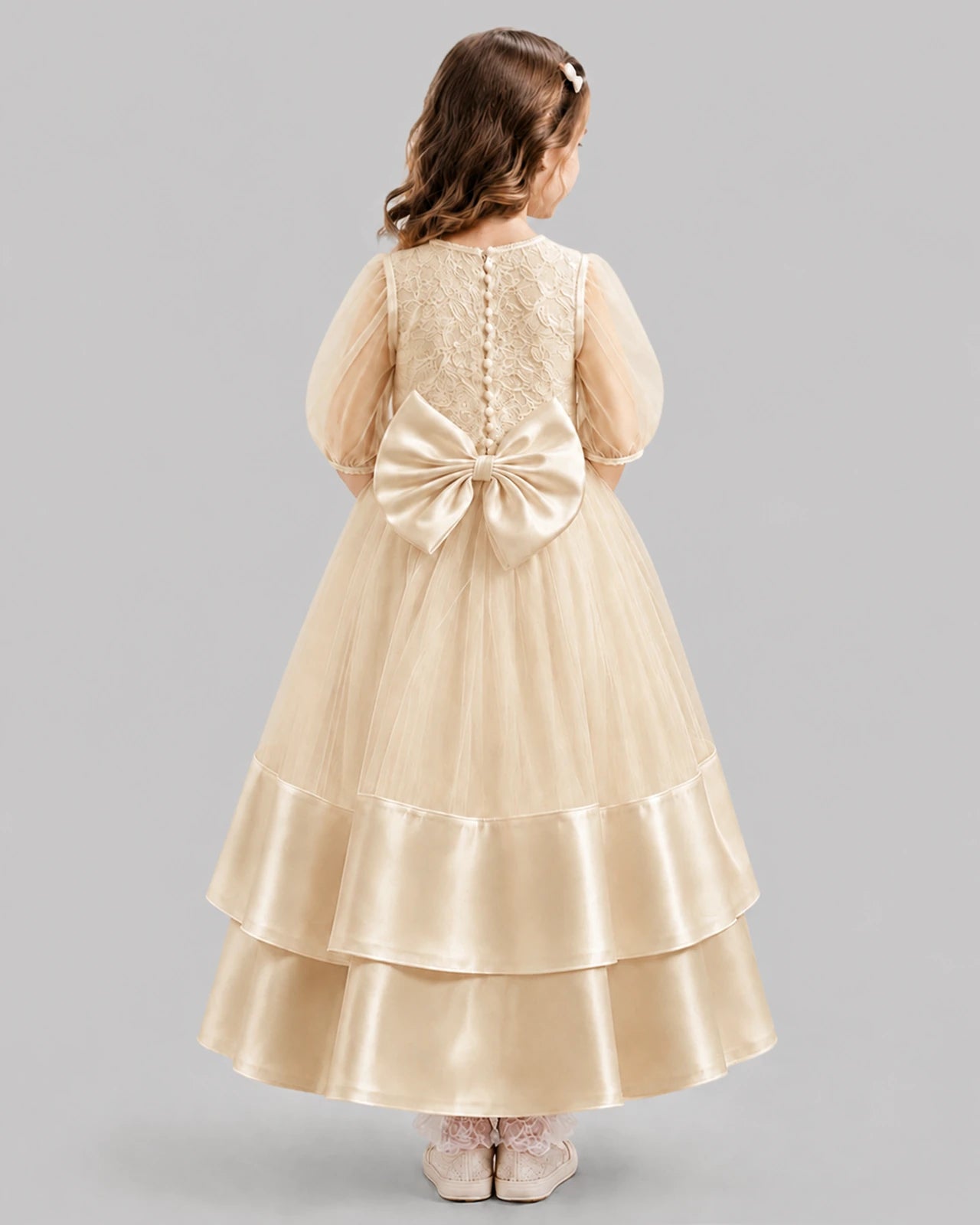 Champagne Ball Gown First Communion Dresses Back
