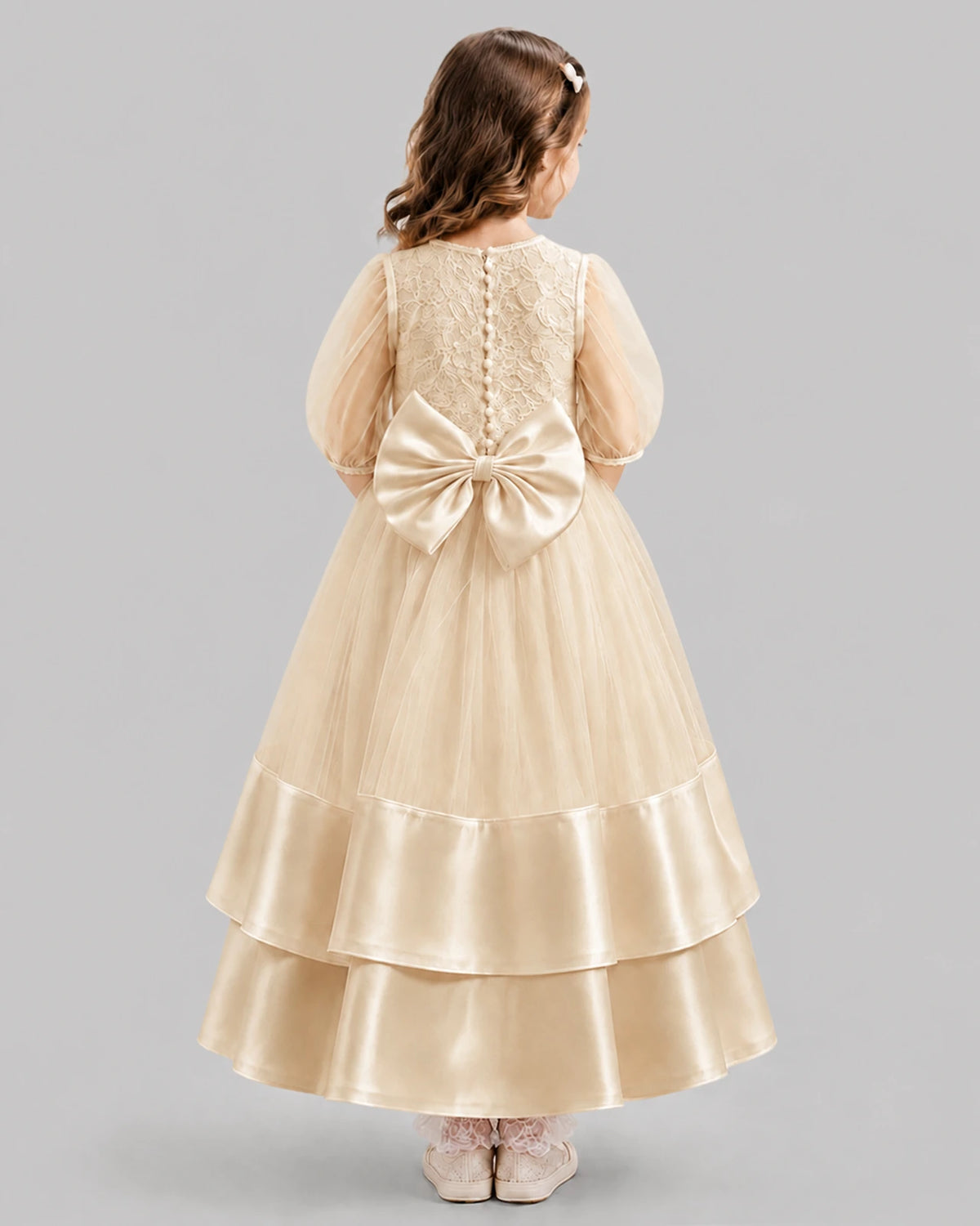 Champagne Ball Gown First Communion Dresses Back