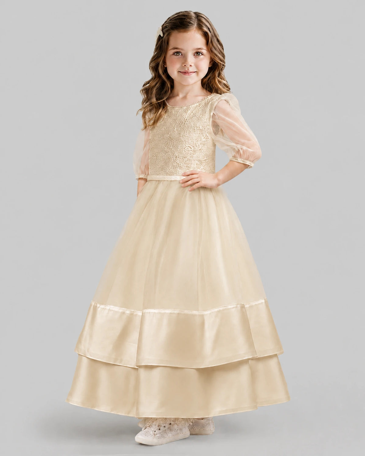 Champagne Ball Gown First Communion Dresses Side