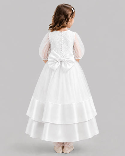 Ivory Ball Gown First Communion Dresses Back