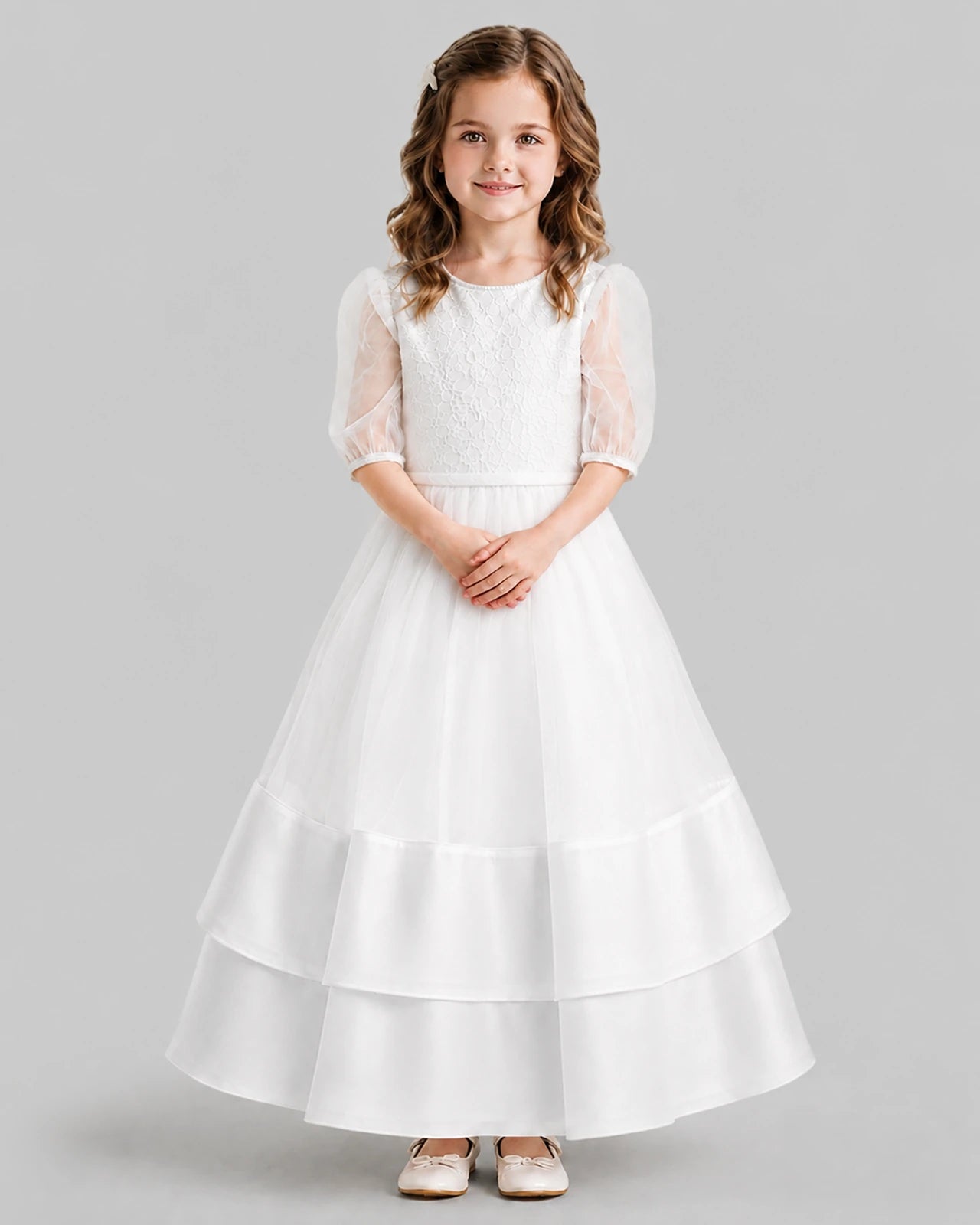 Ivory Ball Gown First Communion Dresses Front