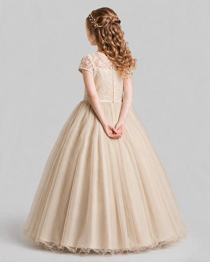 Champagne Ball Gown First Communion Dresses Back