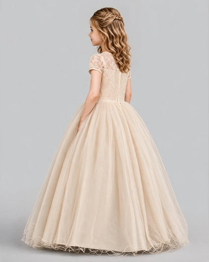 Champagne Ball Gown First Communion Dresses Pose