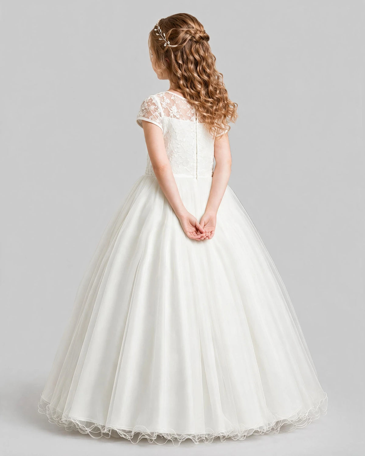Ivory Ball Gown First Communion Dresses Back