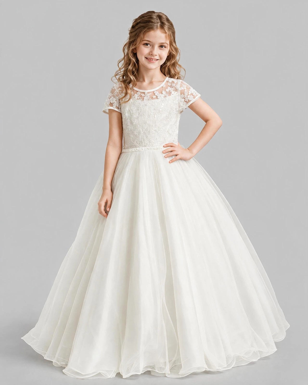 Ivory Ball Gown First Communion Dresses Front