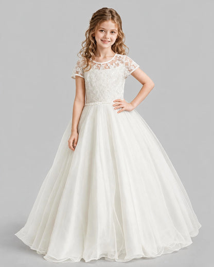 Ivory Ball Gown First Communion Dresses Front