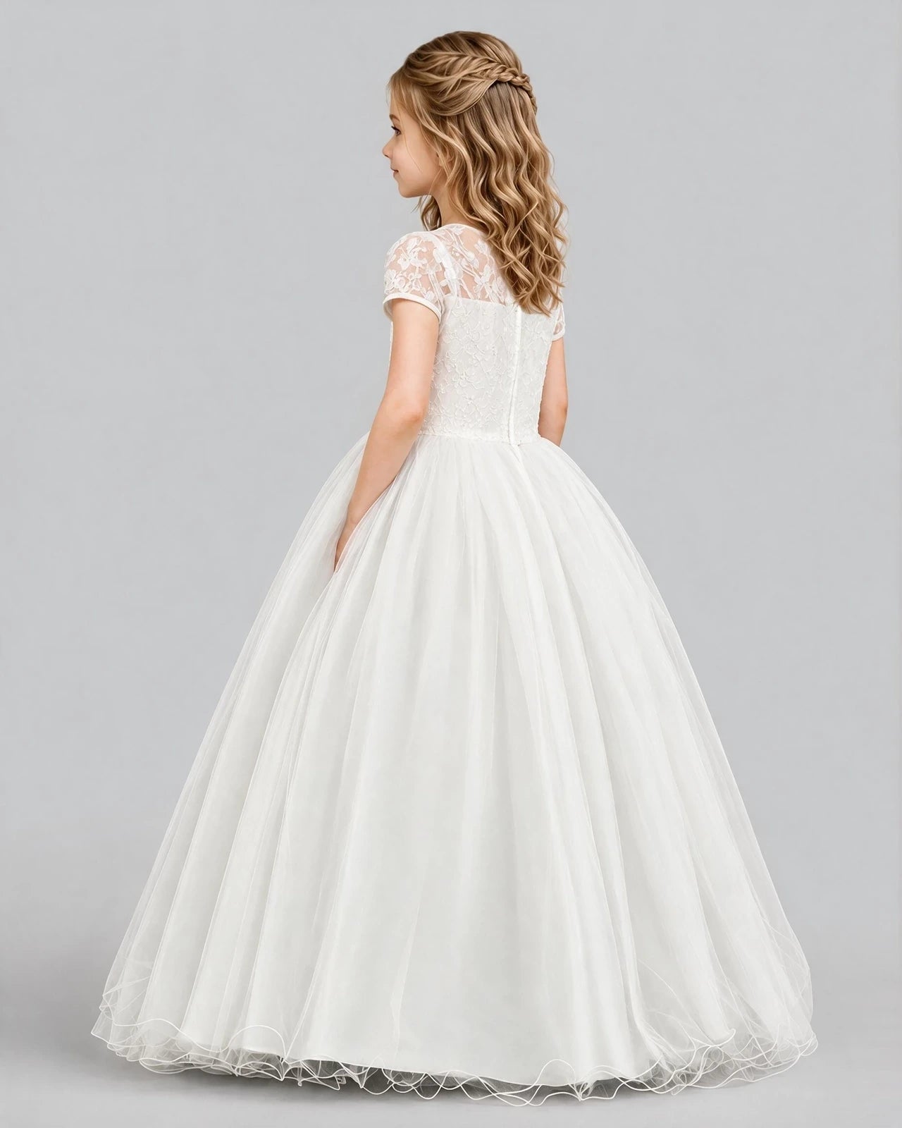 Ivory Ball Gown First Communion Dresses Pose
