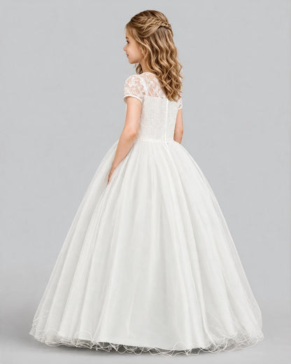 Ivory Ball Gown First Communion Dresses Pose