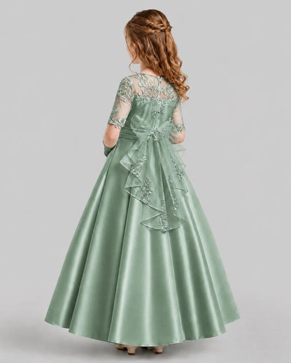 Eucalyptus A-line Junior Bridesmaid Dresses Front