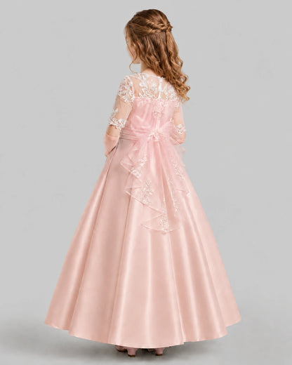 Blush Pink A-line Junior Bridesmaid Dresses Front
