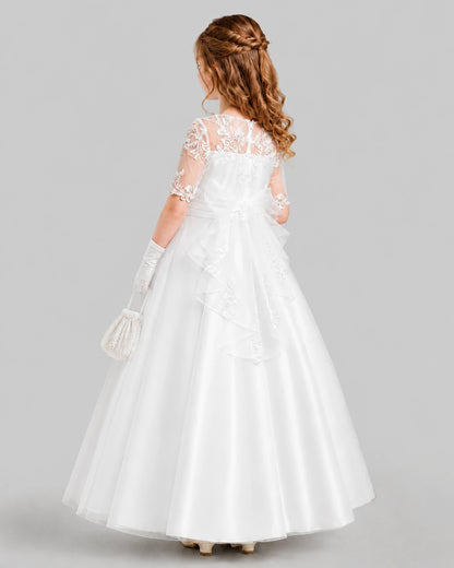 Ivory A-line Junior Bridesmaid Dresses Front